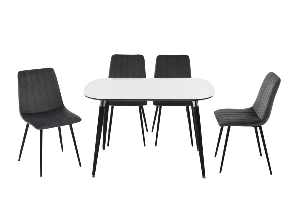 Harmony Fixed Top  With Liberty Grey Velvet Chairs