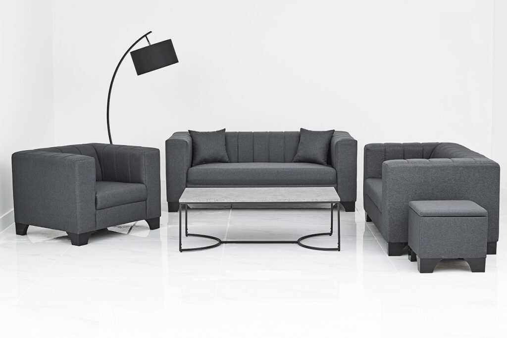 Grace Grey Fabric Sofa Set