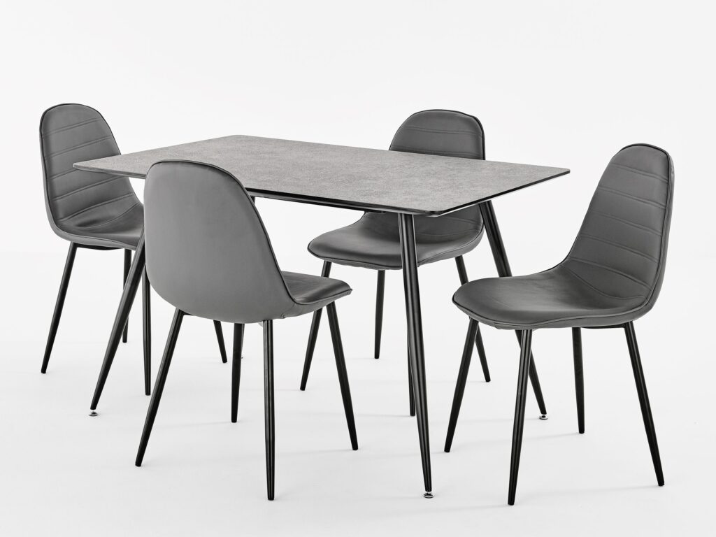 Miami Concrete Fixed Top Table with Madrid Chairs